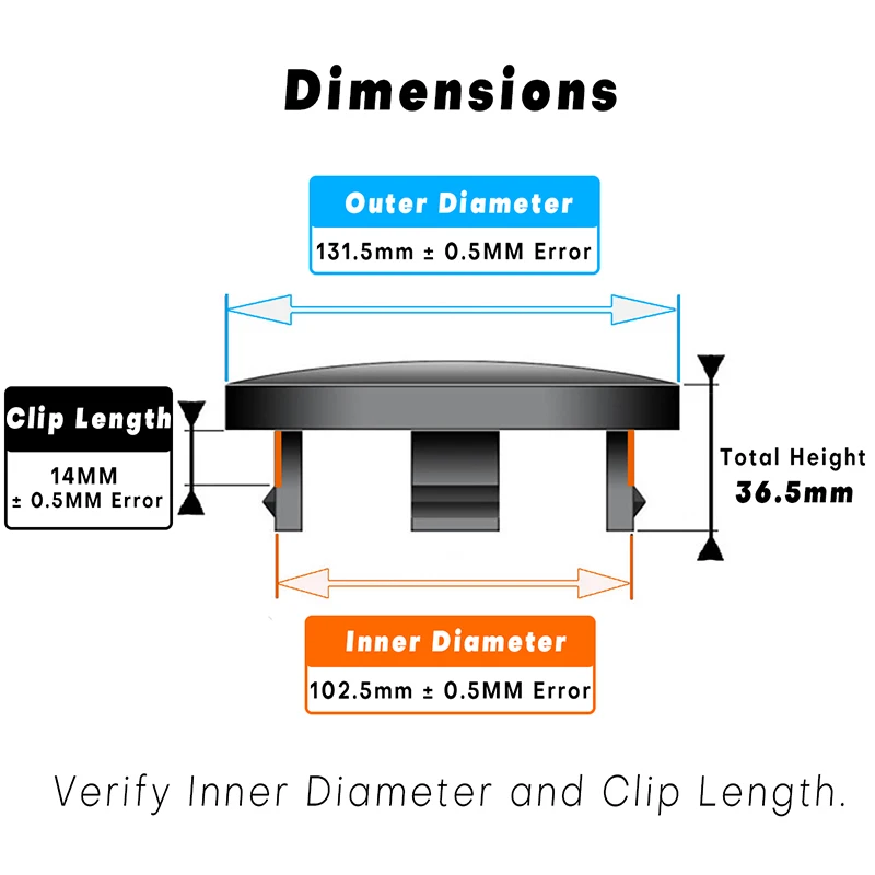 DewFlew 4Pcs Outer 131.5mm(5.18in) Inner 102.5mm(4.04\