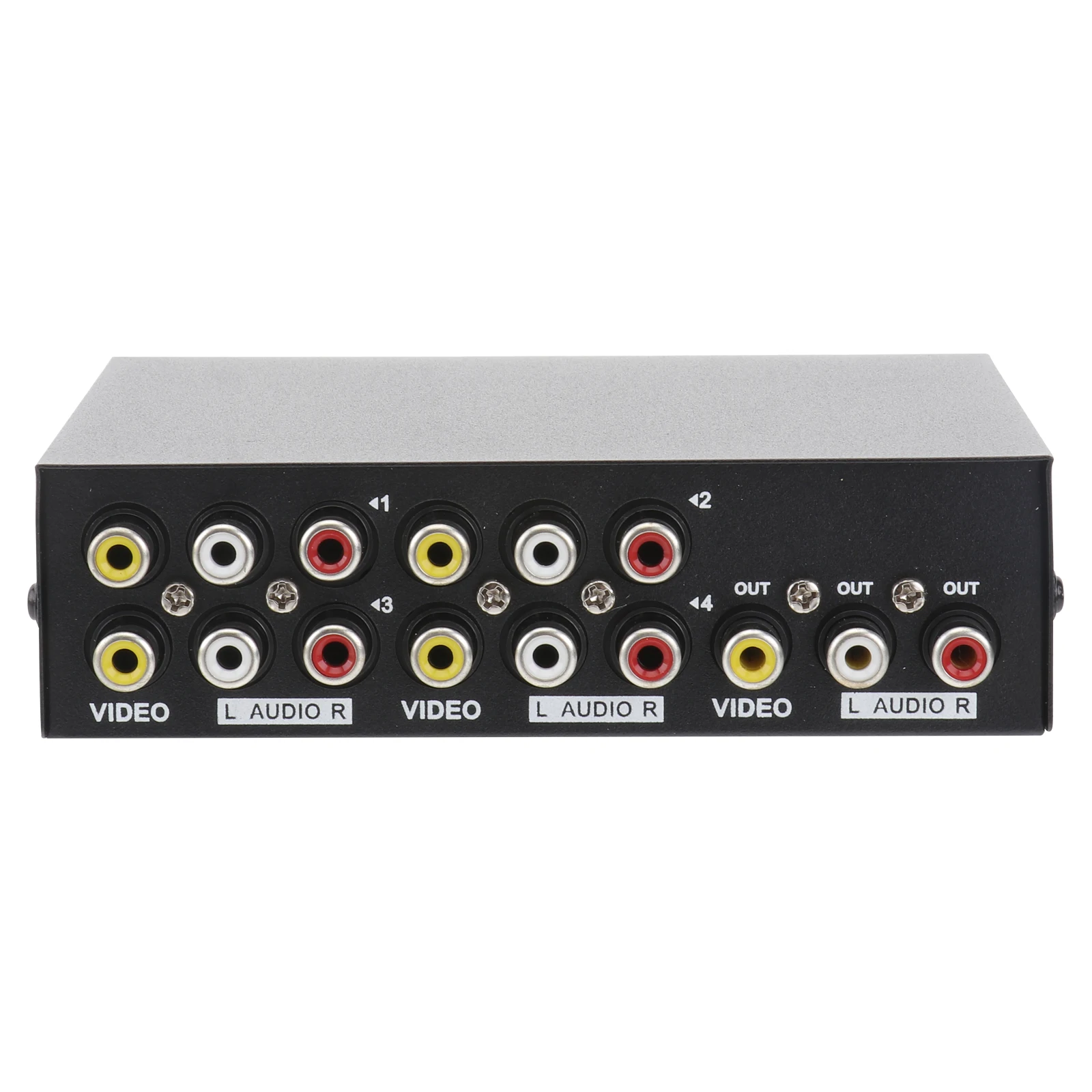 

4 In 1 Out Composite Video Audio Selector Rca Connector For Dvd Cable Box To Metal Enclosure Easy