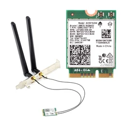 Dual Band 2.4Gbps Wireless Adapter For AX201 Desktop Kit 802.11ac/ax M.2 Key E CNVIo2 Wifi 6 Bluetooth 5.0 Network Card