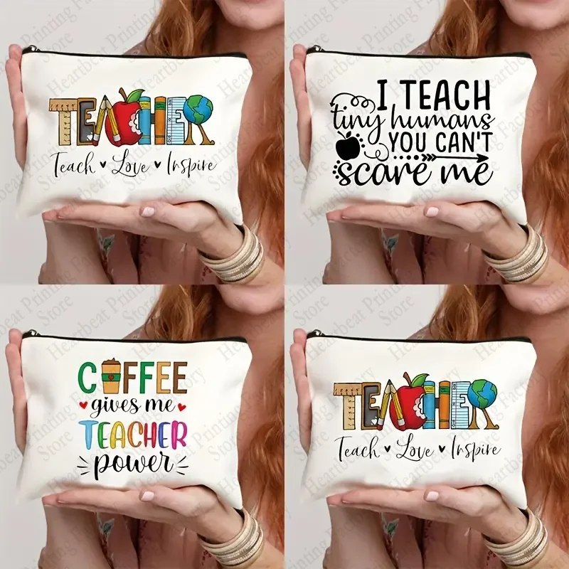 

Inspirational Teacher Makeup Bag Perfect Back To School Gift for Teachers Best Women Cosmetic Case Graduation Gift for Them