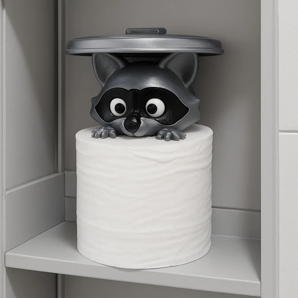 

Держатель для туалетной бумаги с милым дизайном в виде енота, без необходимости сверления, настенный диспенсер для рулонов бумаги