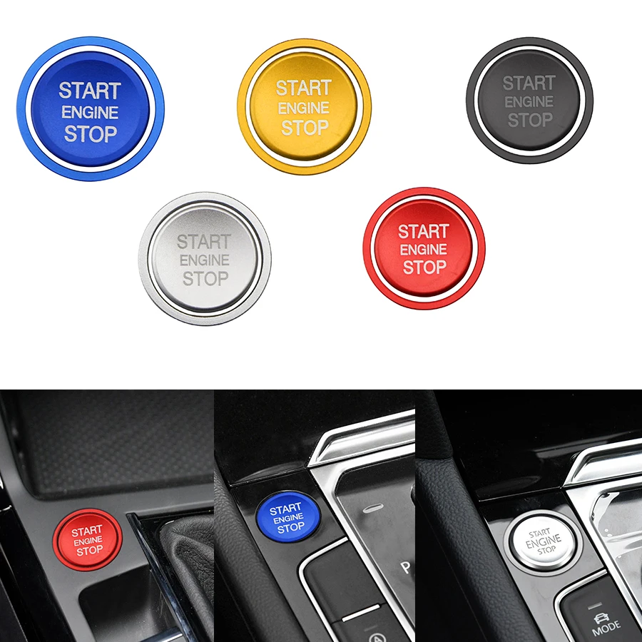 For Volkswagen CC Tiguan Atlas VW Passat Auto Start Stop Engine Button Ring Cover Case Car Styling Stickers Accessories