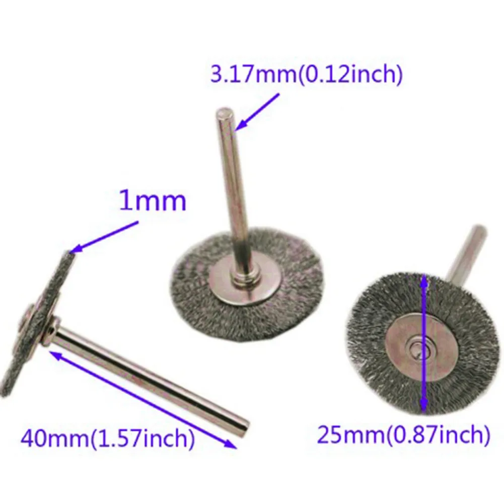 20pcs Steel Wire Wheel Brush Set For Metal Polishing Rotary Grinder Accessories Tool Grinding Wheel T-shaped Brush Access
