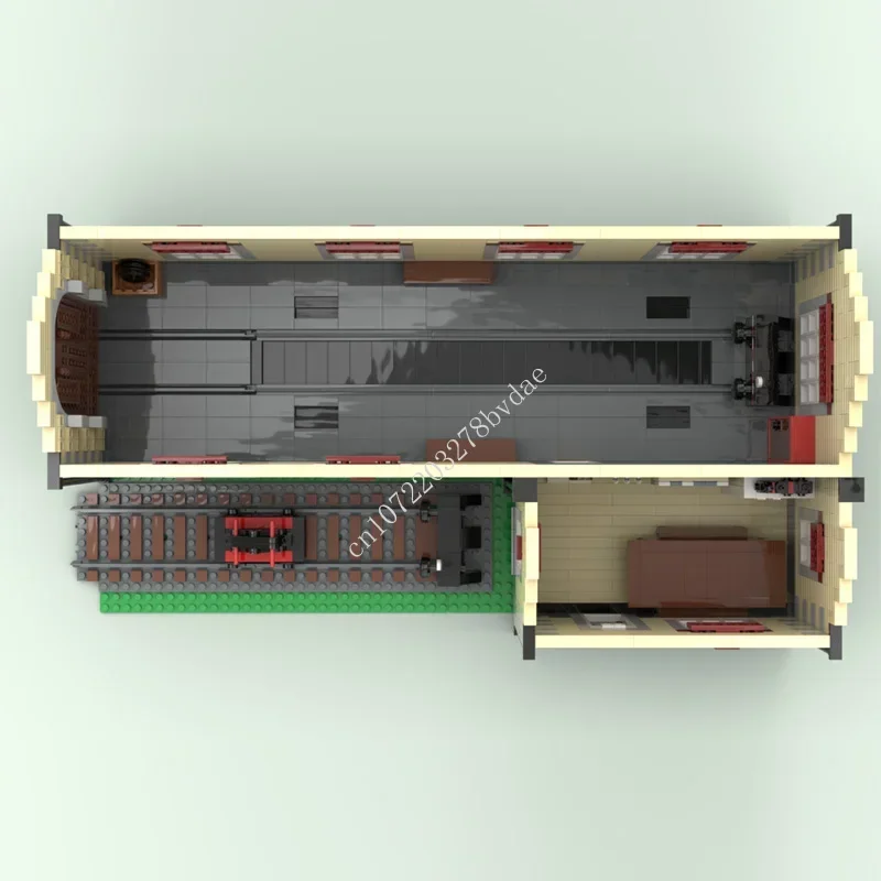 2666PCS Engine Shed Model Moc Building Blocks DIY Assemble Bricks Transportation Architecture Display Xmas Toys Gifts