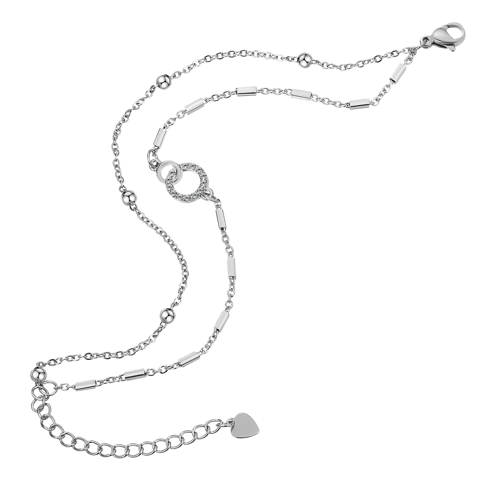

1pcs Adjustable Chain Link Bracelet Women'S Thin Metal Dainty Jewelry Small Wrist Fashion Wedding Prom Gift Titanium Steel Boho