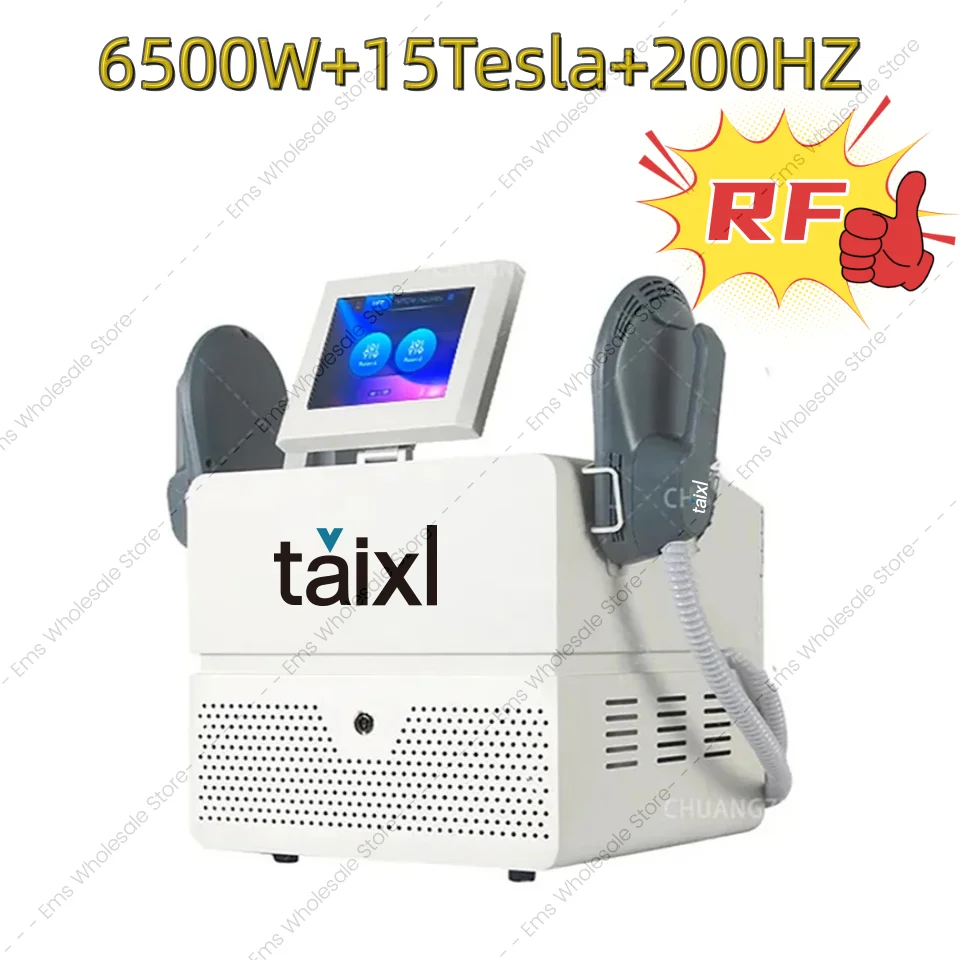

EMS Sculpt Machine 15Telsa 6500 Вт 200 Гц EMS RF Скульптура тела Сжигание жира Стимуляция мышц Электромагнитная техника