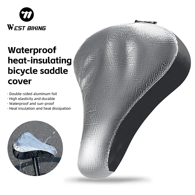 WEST BIKING Waterdichte fietszadelhoes Slijtvaste stoelbescherming Aluminiumfolie Isolatie UV-bescherming MTB-stoelhoes