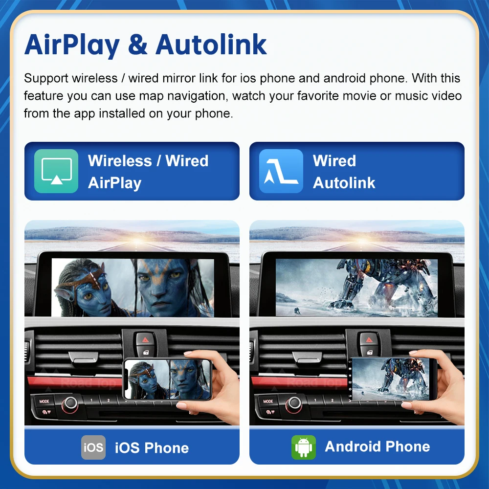 أندرويد لاسلكي للسيارات BMW 3 4 Series F30 F31 F32 F33 F34 F35 F36 CIC NBT EVO 2011-2020 Carplay واجهة مرآة ربط Airplay #4