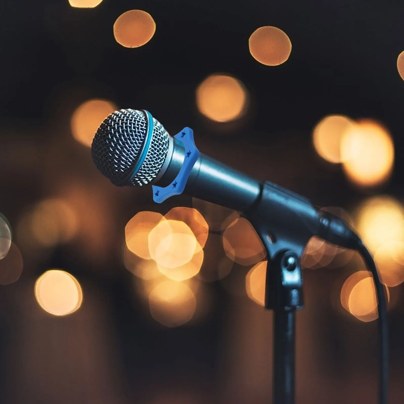 4 個のマイク滑り止めゴムリング、コードレスハンドヘルドマイク保護用のアンチロールマイクリングセット、ライブストリーミング用