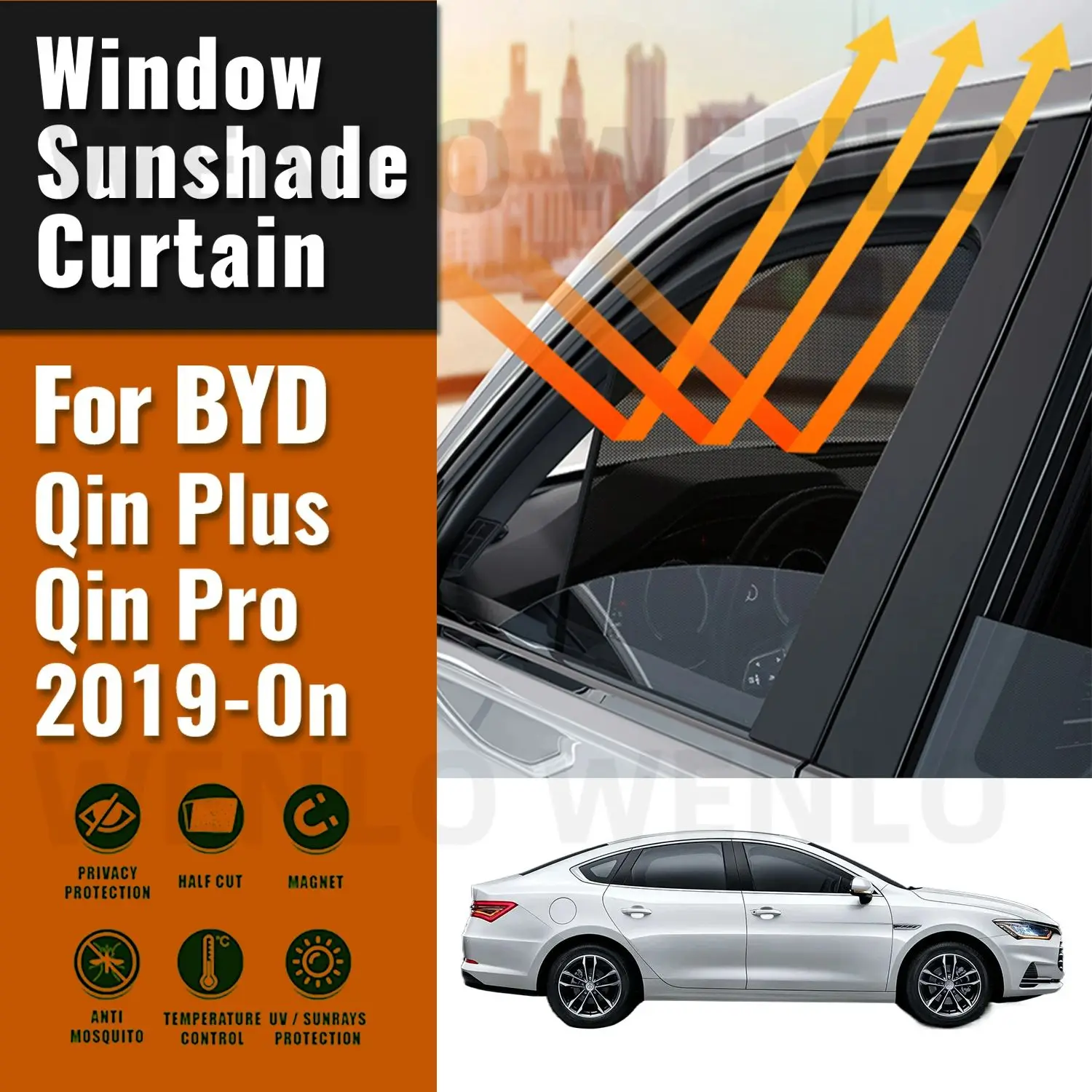 

For BYD Qin Plus Pro 2019-2023 Car Sun Visor Accessories Window Windshield Cover Sunshade Curtain Mesh Shade Blind Custom