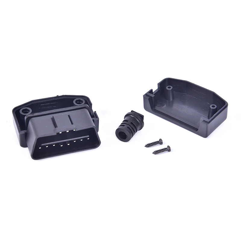 

Горячая распродажа: Разъем OBD2 L-типа, 16-контактный, с корпусом и винтом, штекерный автомобильный соединительный кабель