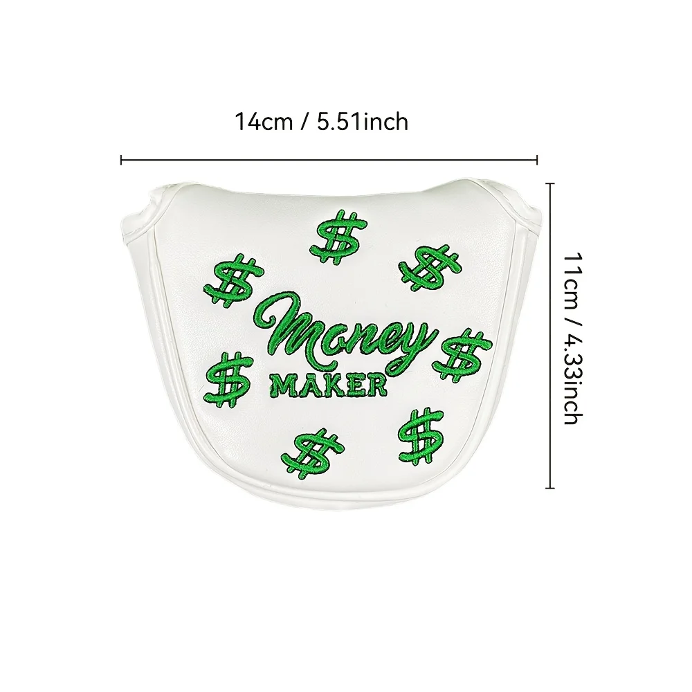 1pc Golf Club Head Cover with "Money Maker" Design - White, Dust-Proof & Wear-Resistant, Innovative Pattern,Fits Most Golf Clubs image 6