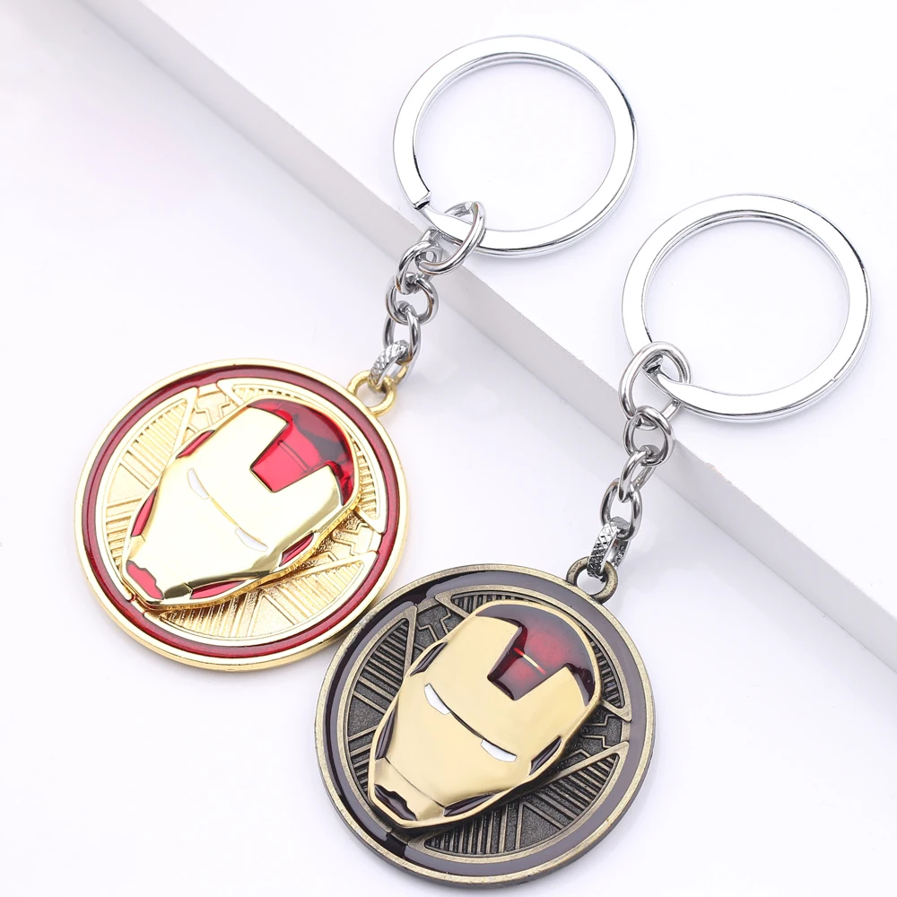 Marvel Avengers Superhero Iron Man Keychain for Men anxiety Jewelry Fun Rotate Decompress Keyrings Backpack Key Holder Pendant image 4