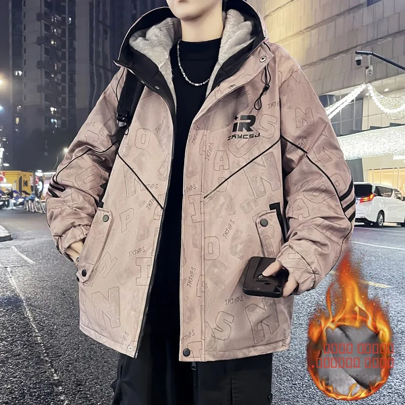 

Мужская утепленная куртка Fce 2025: Новая зимняя рабочая одежда для учащихся младших и старших классов, приталенный крой, длинный рукав