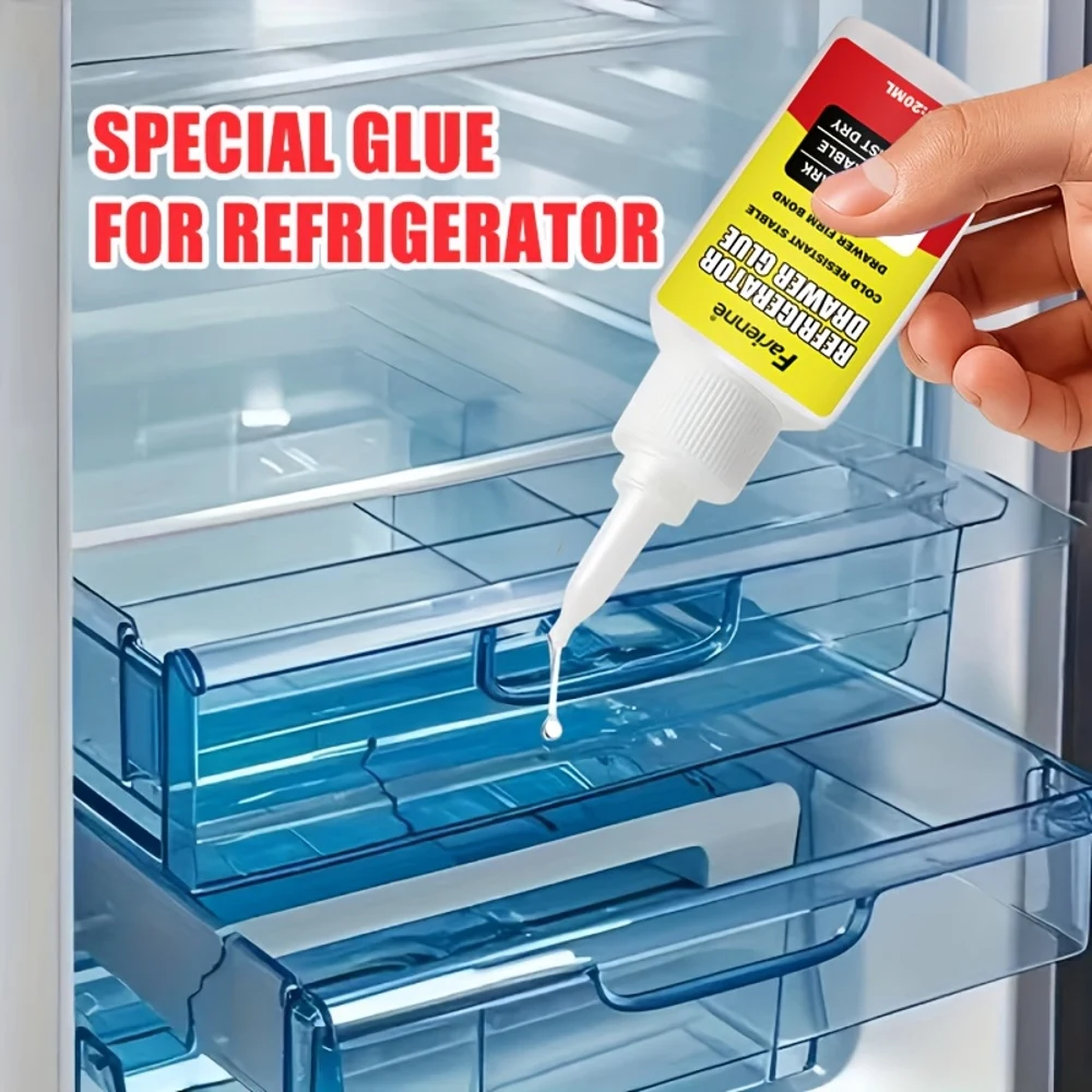 Refrigerator Drawer Repair Glue - Strong, Quick-Drying Adhesive with High Bonding Strength, Resistant to Low Temperatures Withou