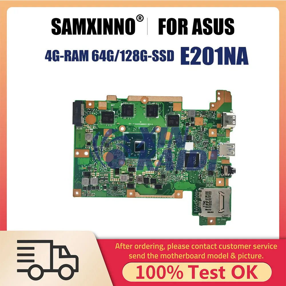 

Laptop Mainboard For ASUS E201NA E201NAS E201N Notebook Motherboard with N3350 N4200 4G RAM CPU 64G 128G-SSD 100% tested