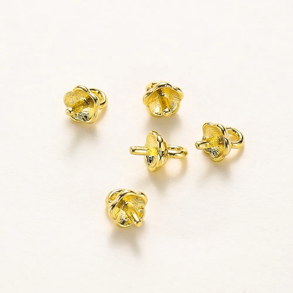 14K 18K Gold Plated Pumpkin Pendulous Deedle Connector Stud Earrings Diy Making Jewelry Findings Accessories