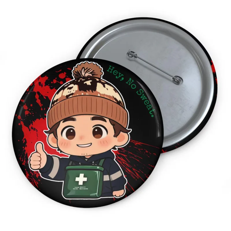 Resident Evil 2026 Reboot BrYan Pin Button 2.25", AuStin ABrams Fan Art Badge, 58mm Pinback Button, Horror Movie Gift
