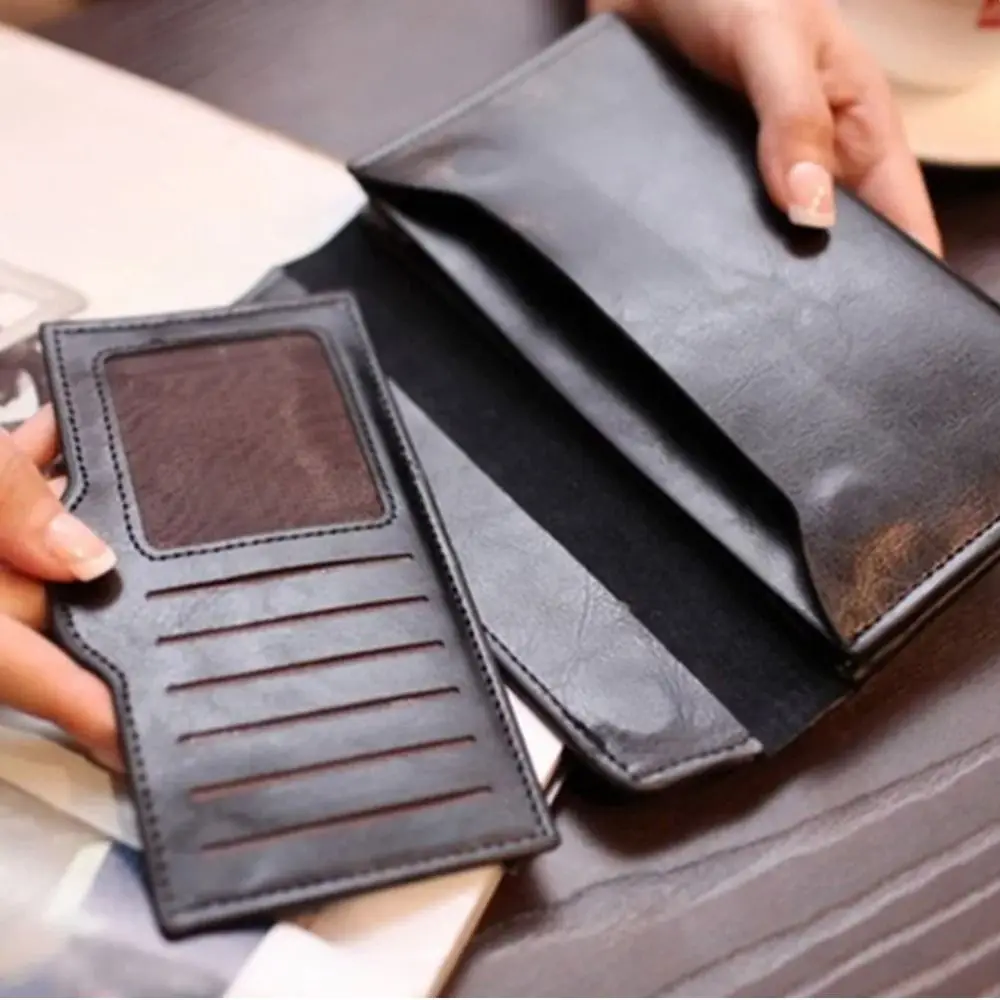 Slim Genuine Leather Women Long Wallet Large Capacity Female Coin Purse Portable Clutch Bag Cowhide Wallet for Women