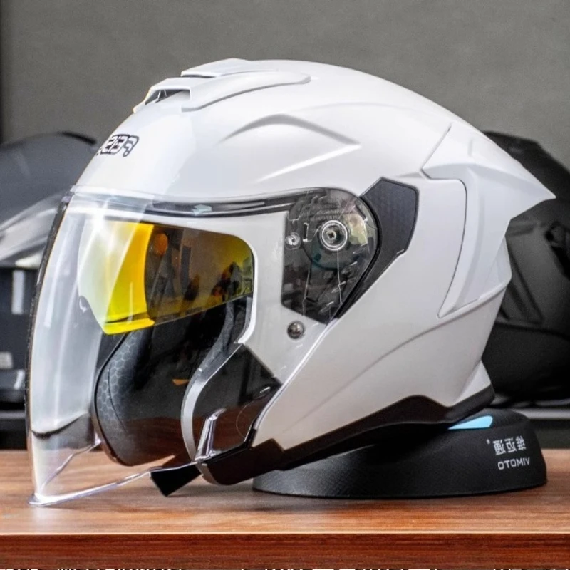 

New Arrival Motorcycle Dual Lens Half Helmet Helmet Winter Windproof Electric Vehicle Helmet Big Head Circumference Cascos