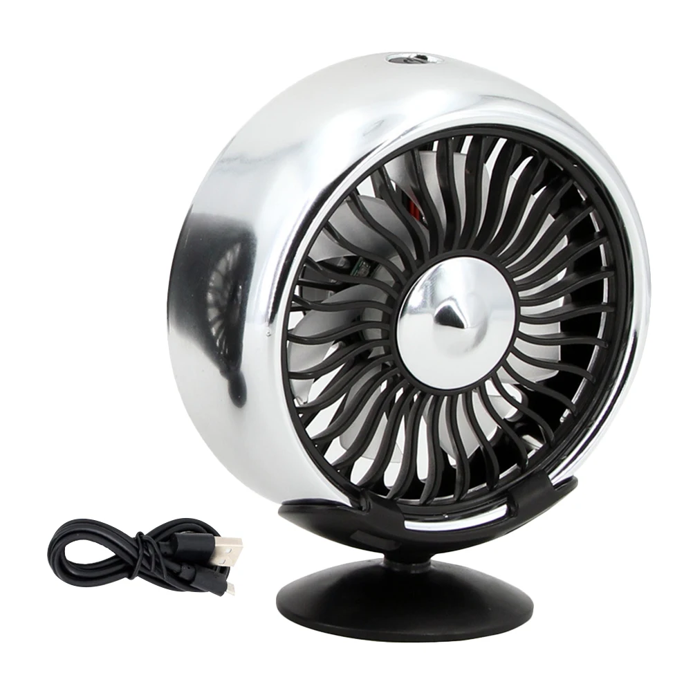

1Pc Usb Car Cooler Fan Adjustable Speeds Quiet Operation F101 F102 Application Durable Car Interior Accessory Silver