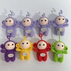 5 colors Cute Handmade  Knitting Chain Car Key Ring Creative Mobile Phone Doll Pendant Bag Pendant Individualization Couple Gift