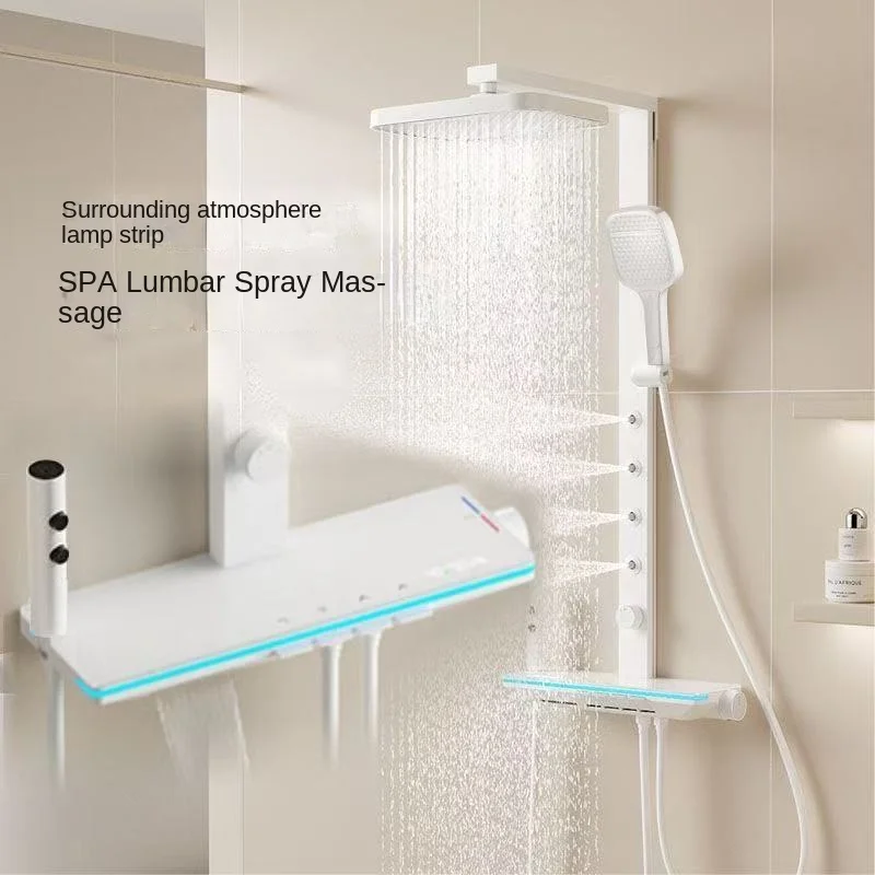 

Intelligent Constant Temperature Digital Display Shower Head Set With Copper Body And Air Pressurization Showerhead Waist spray