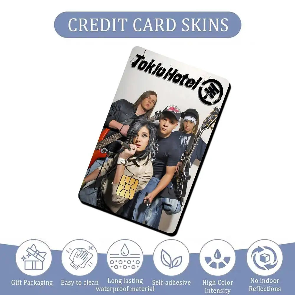 POP-ROCK T-Tokio Hotel Card Stickers for Bank Access Protective Waterproof Film Cover Sticker