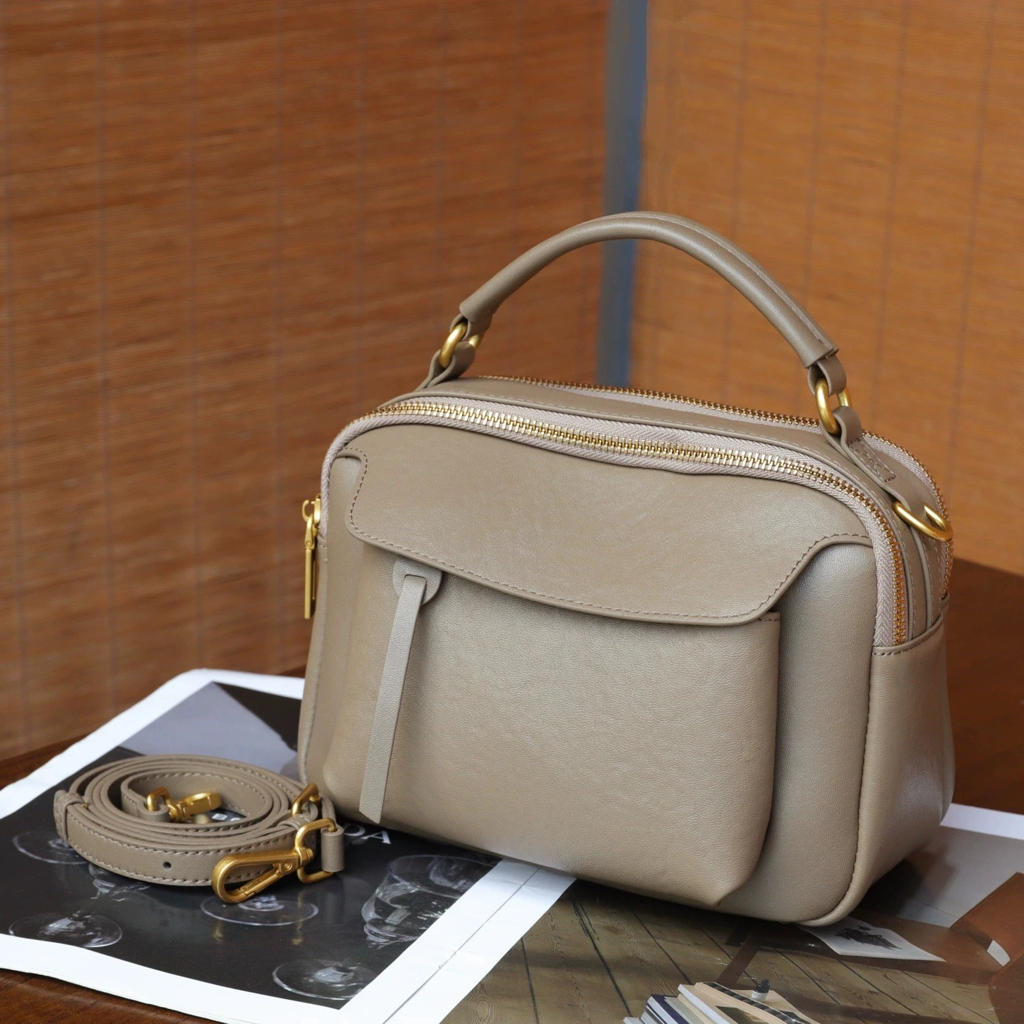 Small Genuine Cow Leather Tote Bag for Ladies Fashionable Handbag Luxury Shoulder or Messenger Bag
