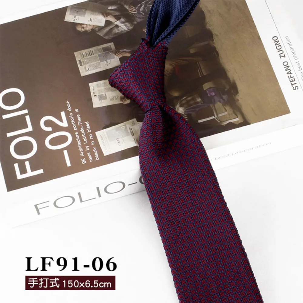 6.5cm British Style Casual Men\'s Dots Knitted Neck Ties Formal Business Solid Navy Green Brown Neckties Handmade Tuxedo Cravat