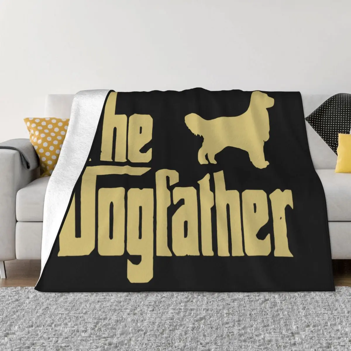 New Golden Retriever Funny Dog The Dogfather Logo S3Xlchat Me Harajuku Humour Female Throw Blanket