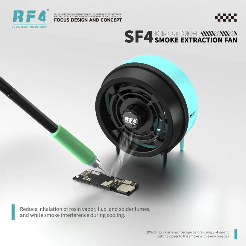 RF4 Tilt Design Smoke Extraction Fan SF4 Solder Smoker for Micro Soldering Work Electronics Repair