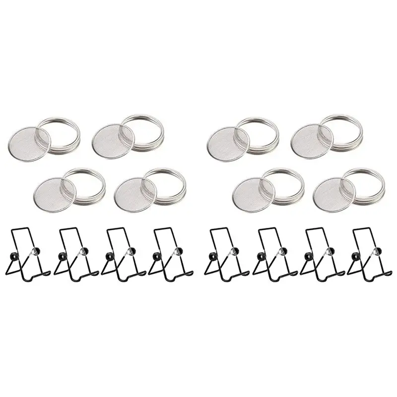 AT02-8X Sprouting Lid, Jar Germination Kit Accessories,Stainless Steel Sprouting Jar Lid, Sprouting Kit For 86MM Mouth Jars