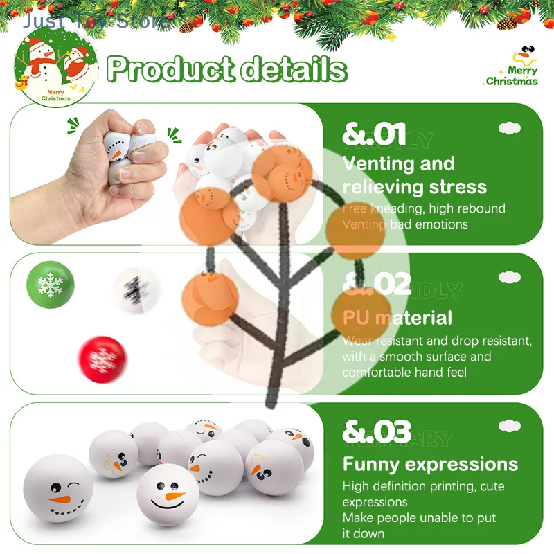 

[JT]10Pcs Party Favors Pack Christmas Snowman Balls Toys:Festive Ornaments, Festive Crafts,Holiday Shoppers, Family Celebrations
