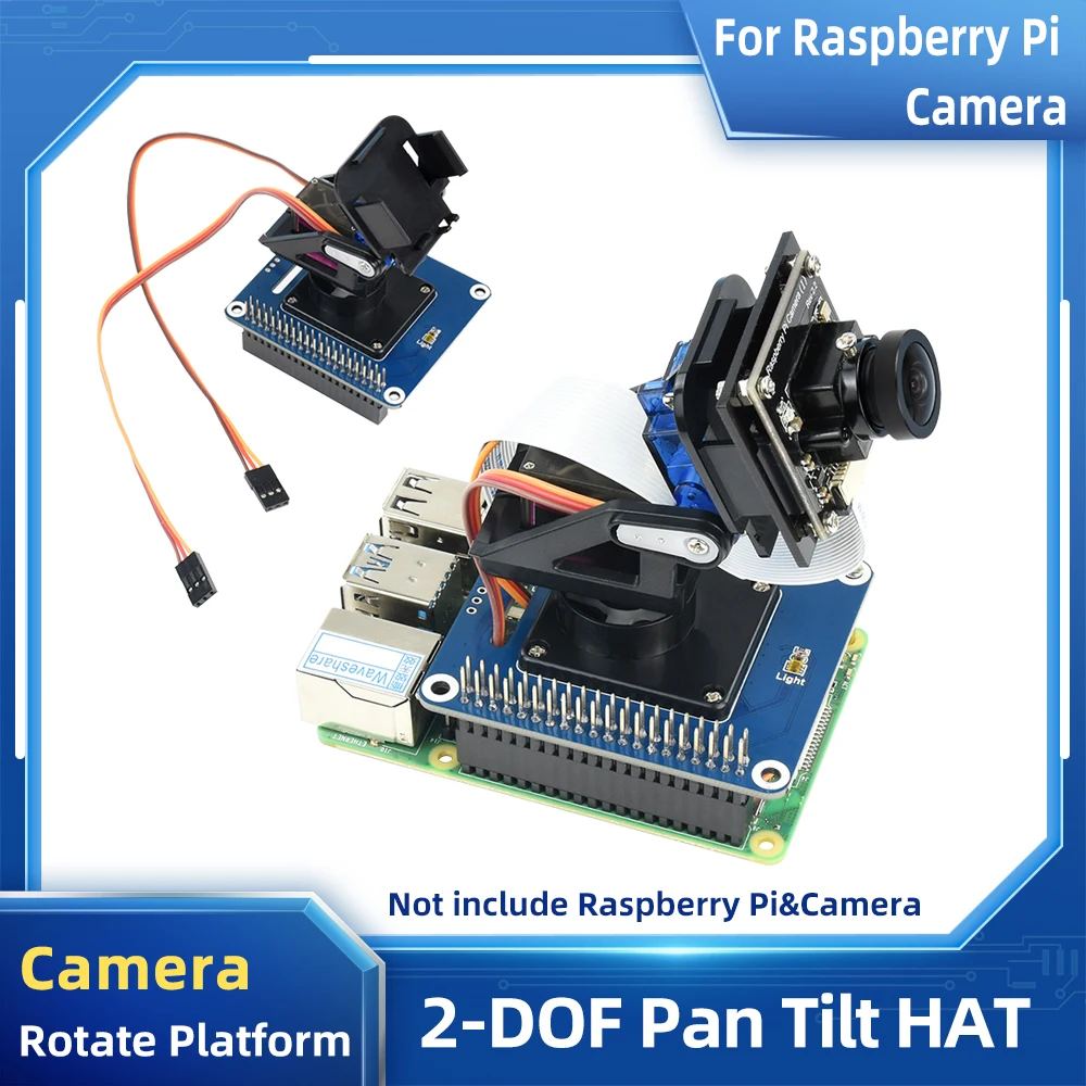 Raspberry Pi 2-DOF Pan-Tilt HAT Light Intensity Sensing I2C Interface PCA9685 PWM Chip TSL2581 Light Sensor for RPI Robot Kit