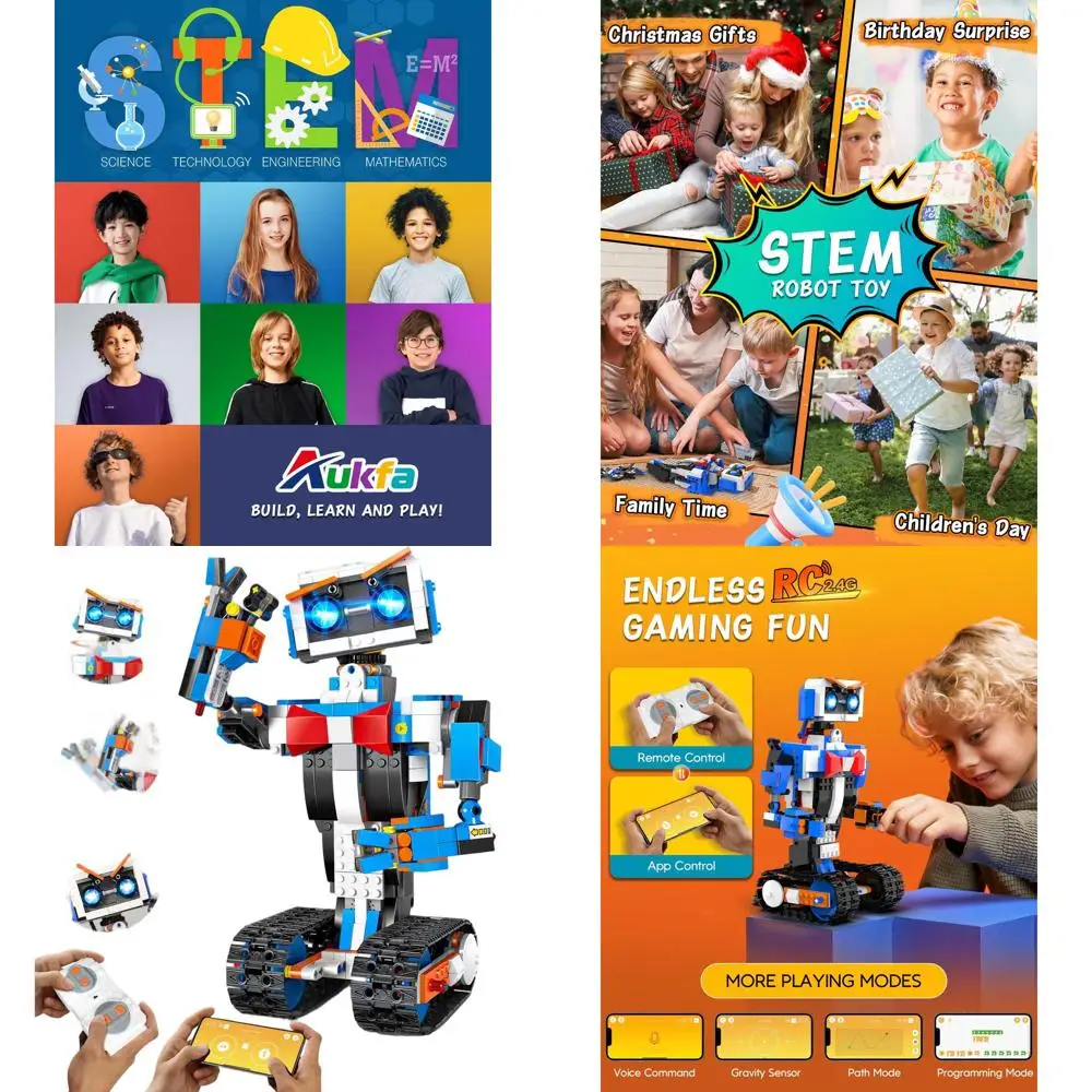 Kits de robot STEM para niños de 8 a 12 años: juguetes educativos de codificación y control remoto para niños y niñas