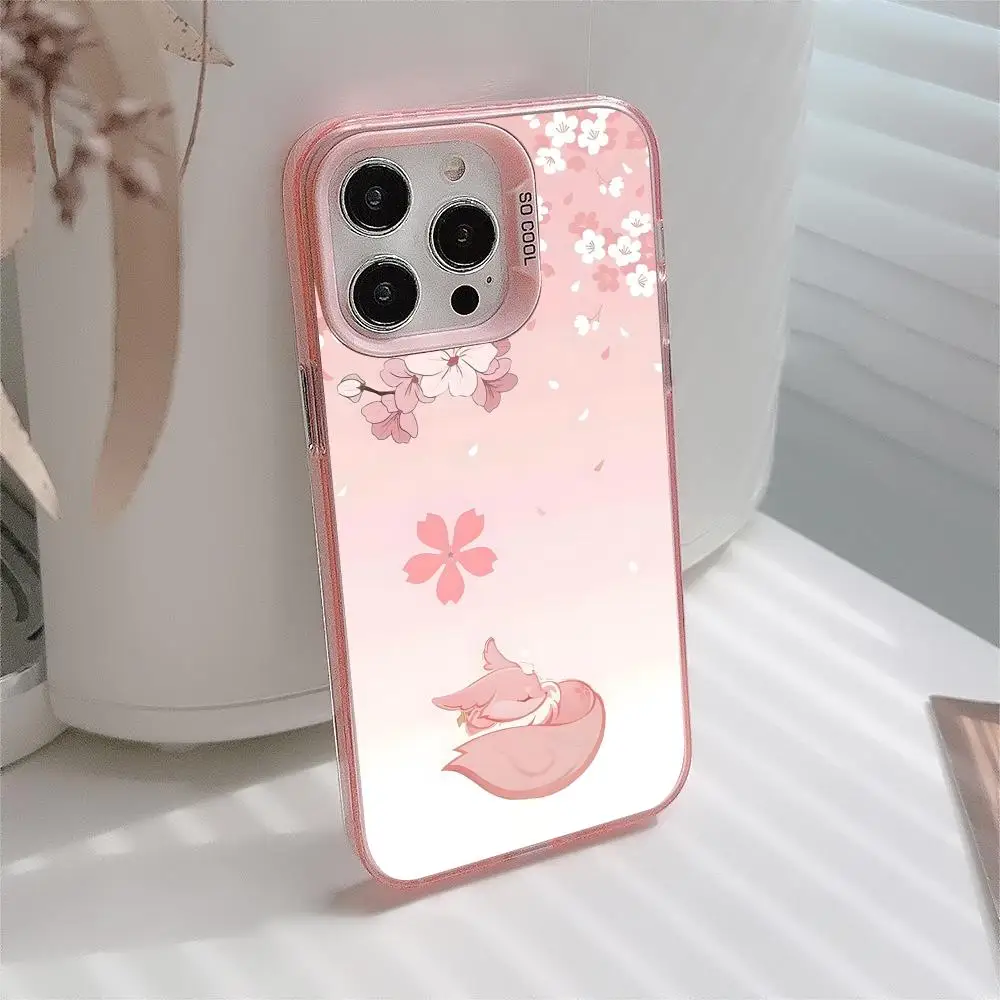 

Game GI Miko Phone Case for iPhone 17 16 15 14 13 12 11 X XR XS Air Pro Max Plus Pink Colorful Silver Cover