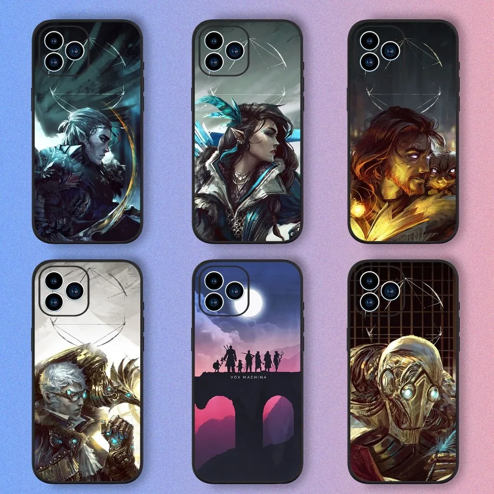 

Cartoon L-Legend V-Vox Machina Phone Case For iPhone 15,14,13,12,11,XS,XR,X,8,7,Pro,Max,Plus,mini Silicone Black Cover