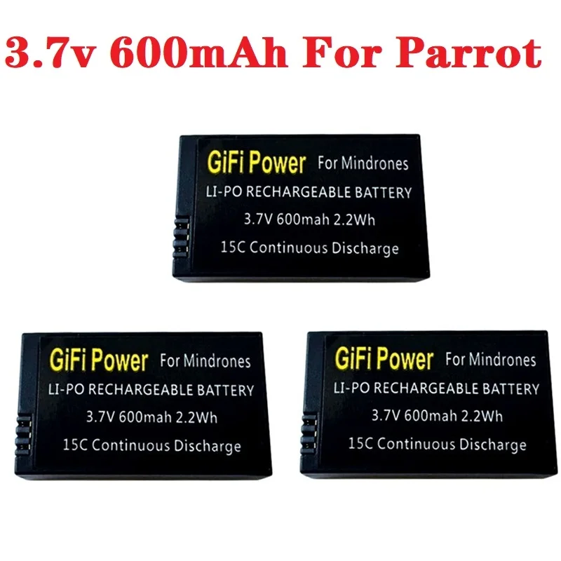 Batería Lipo de repuesto para Drones de gran capacidad, 3,7 V, 600mah, Parrot Mini, Mambo,Jumping Sumo y Rolling Spider