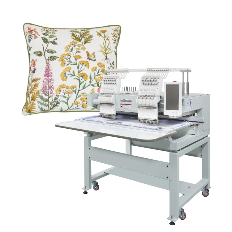 2025 مصنع رخيصة التسليم السريع 2 رئيس آلة التطريز المسطحة المحوسبة آلة التطريز الجديدة للتي شيرت