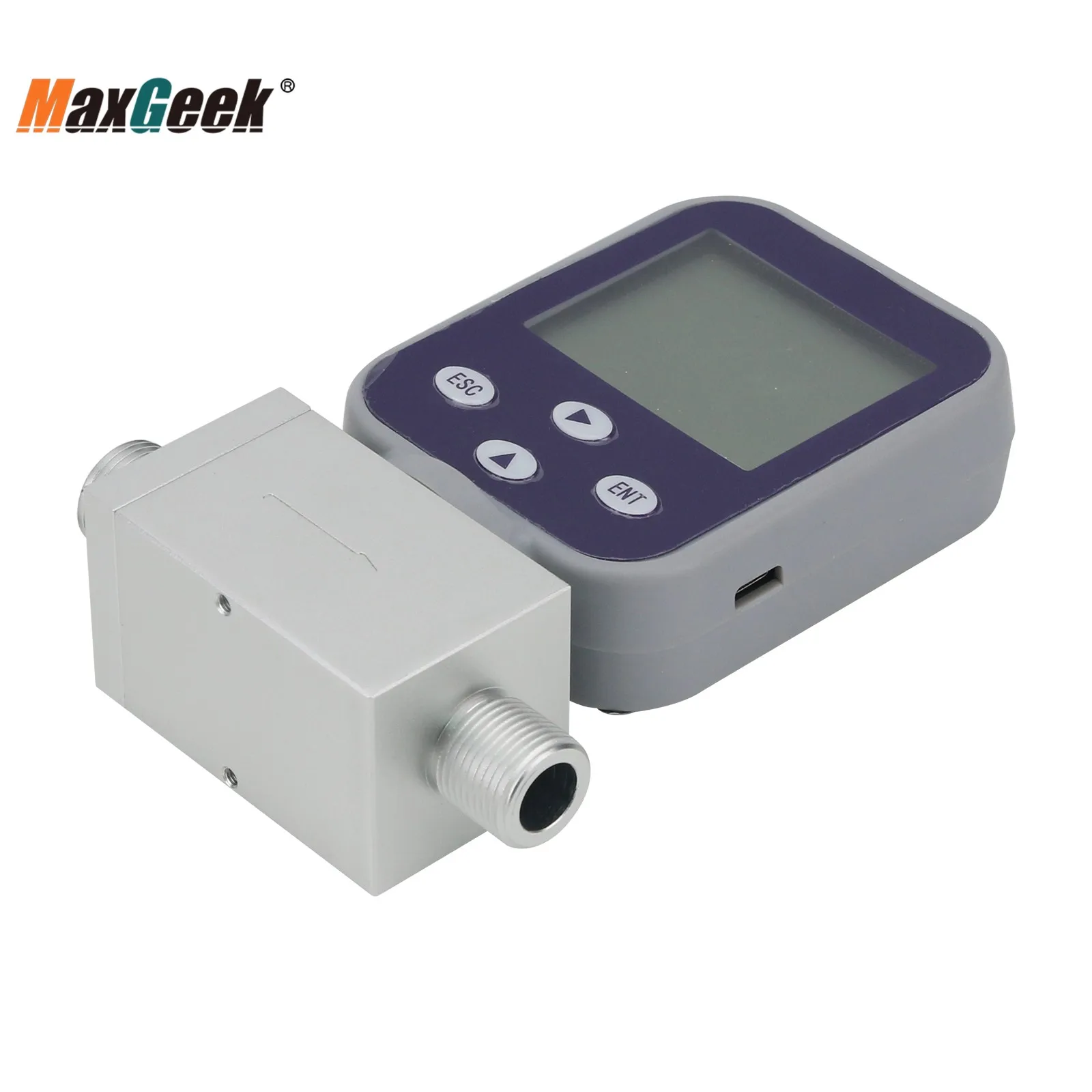 Maxgeek 0-50L/min Hydrogen Gas Flow Meter Miniature Thermal Gas Flow Meter Mass Gas Flow Meter with RS485 Output