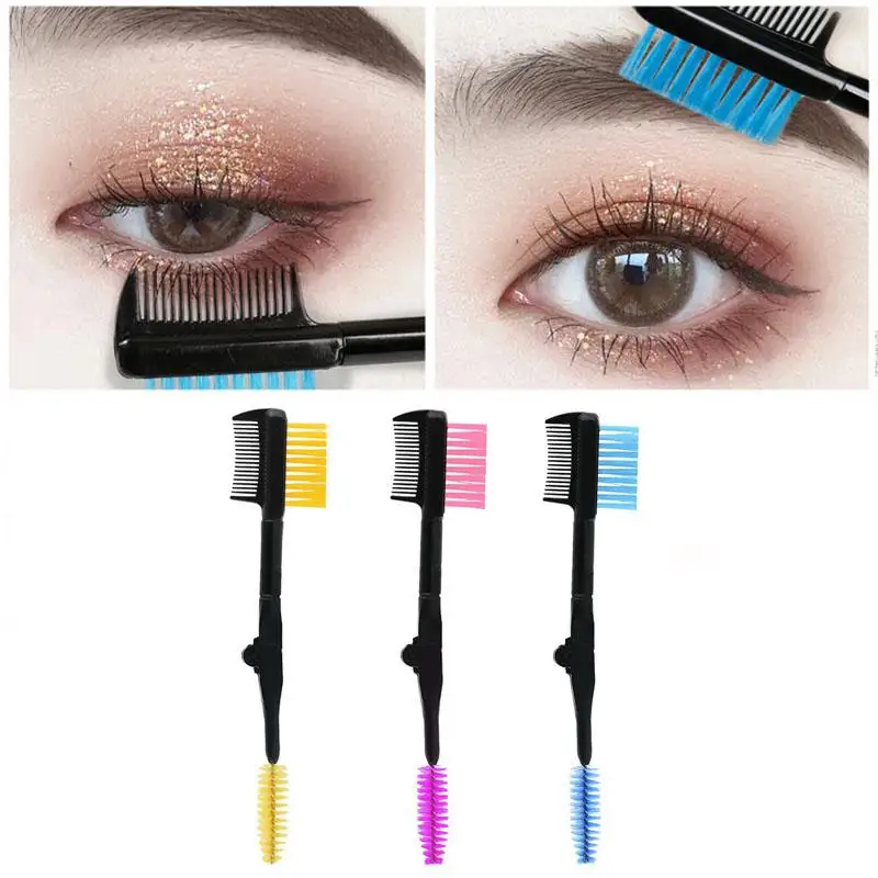 1 Pcs Professional Eye Makeup Tool Cosmetic Accessories Double Head Foldable Eyebrow Comb Multiple-Purpose Eyebrow Brush Comb