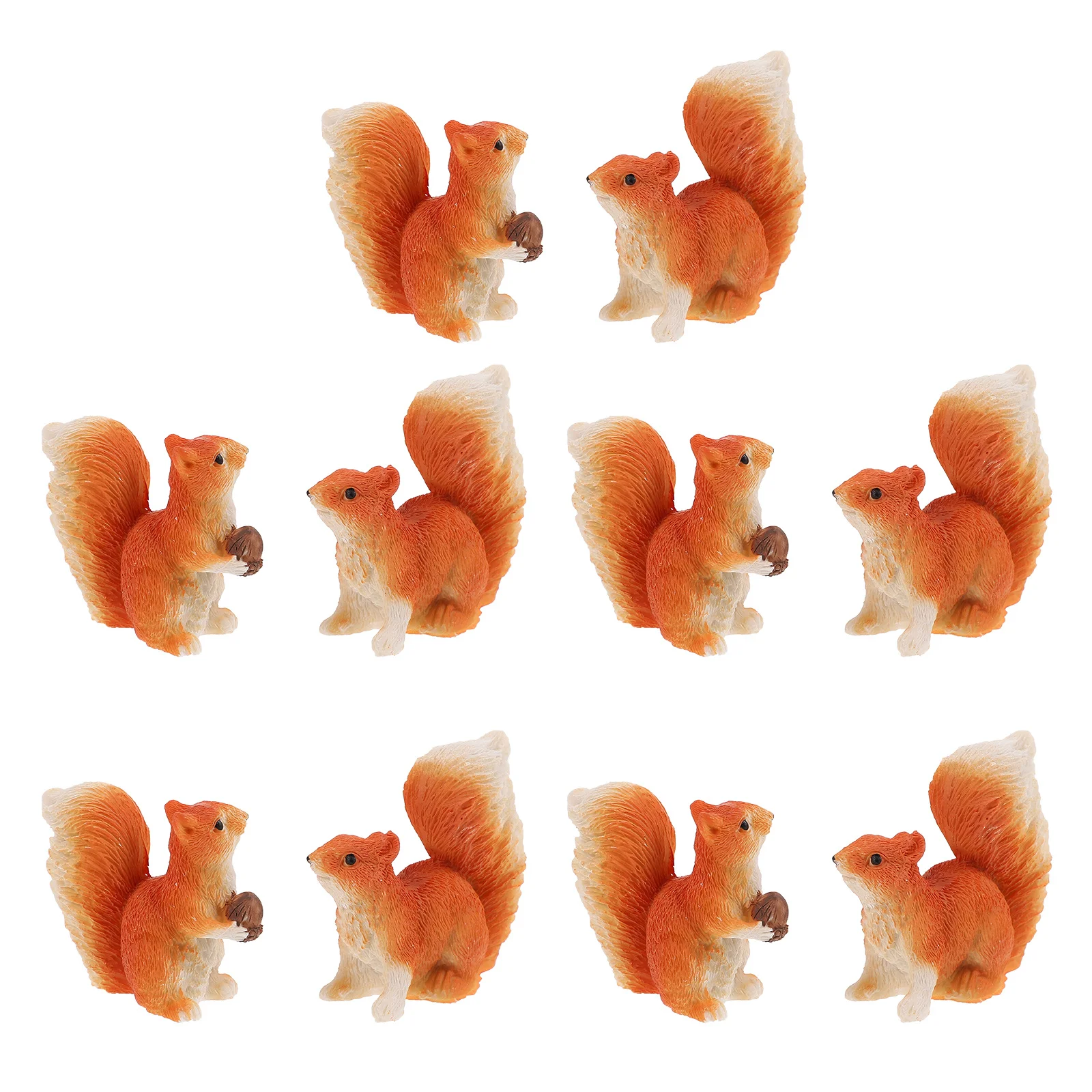 

10Pcs Adorable Mini Squirrel Figure Sturdy Creative Mini Decor for Garden Flower Pot Micro Decoration Landscape Accessory
