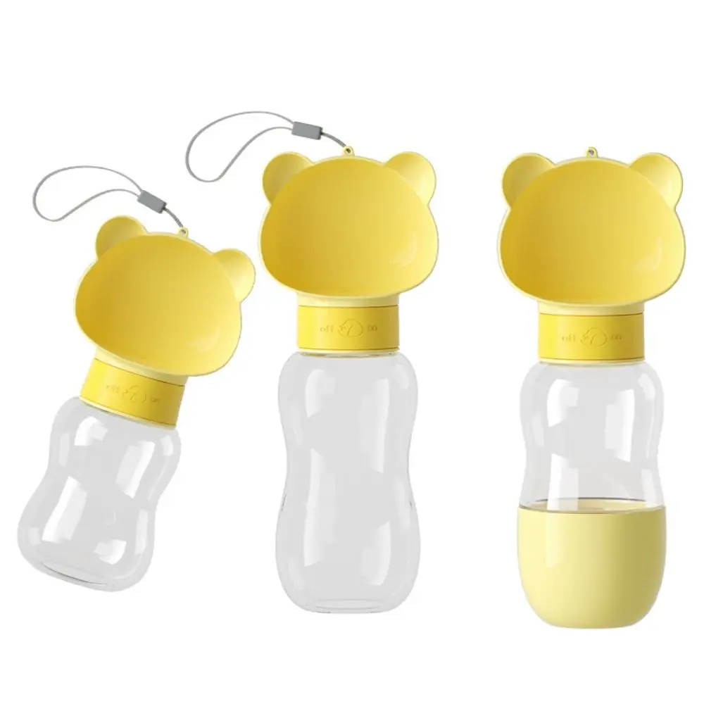 Portable 350/600ml Dog Water Bottle Removable with Lanyard Puppy Drinking Bowl 2-in-1 Large-capacity Pet Accompanying Cup