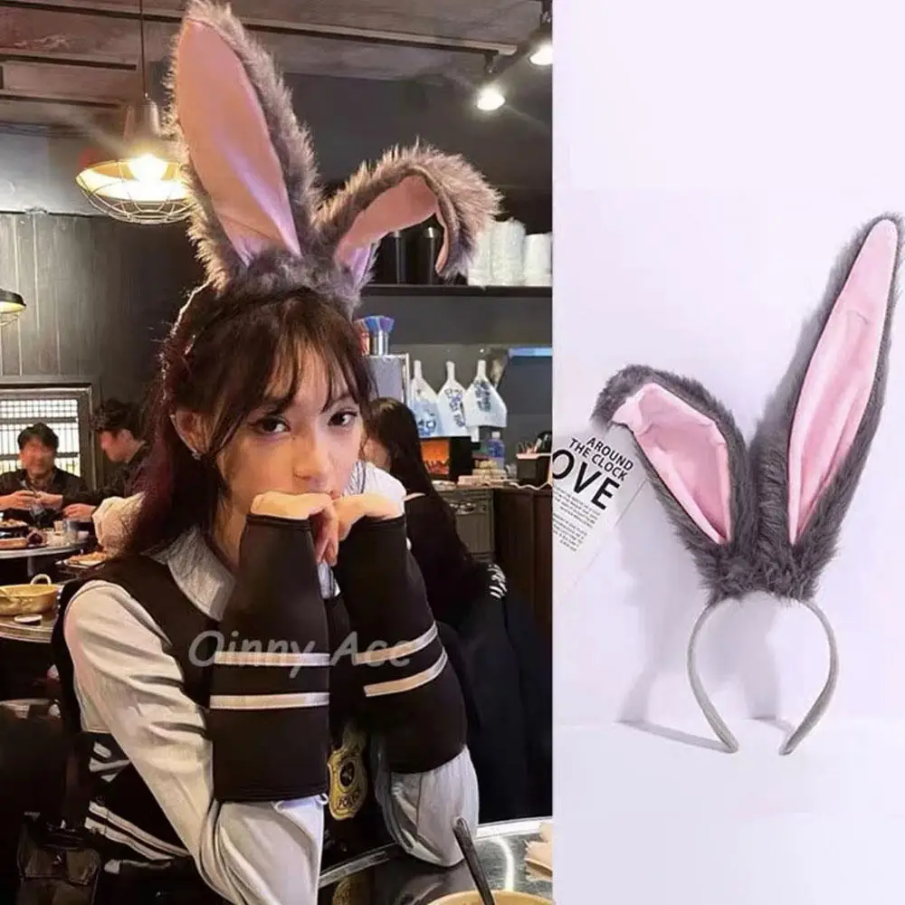 Furry Animal Headpiece Rabbit Long Ear Headband Oversized Ears Hair Hoop Plush Decor DIY Hair Supplies Soft Warm Hairband