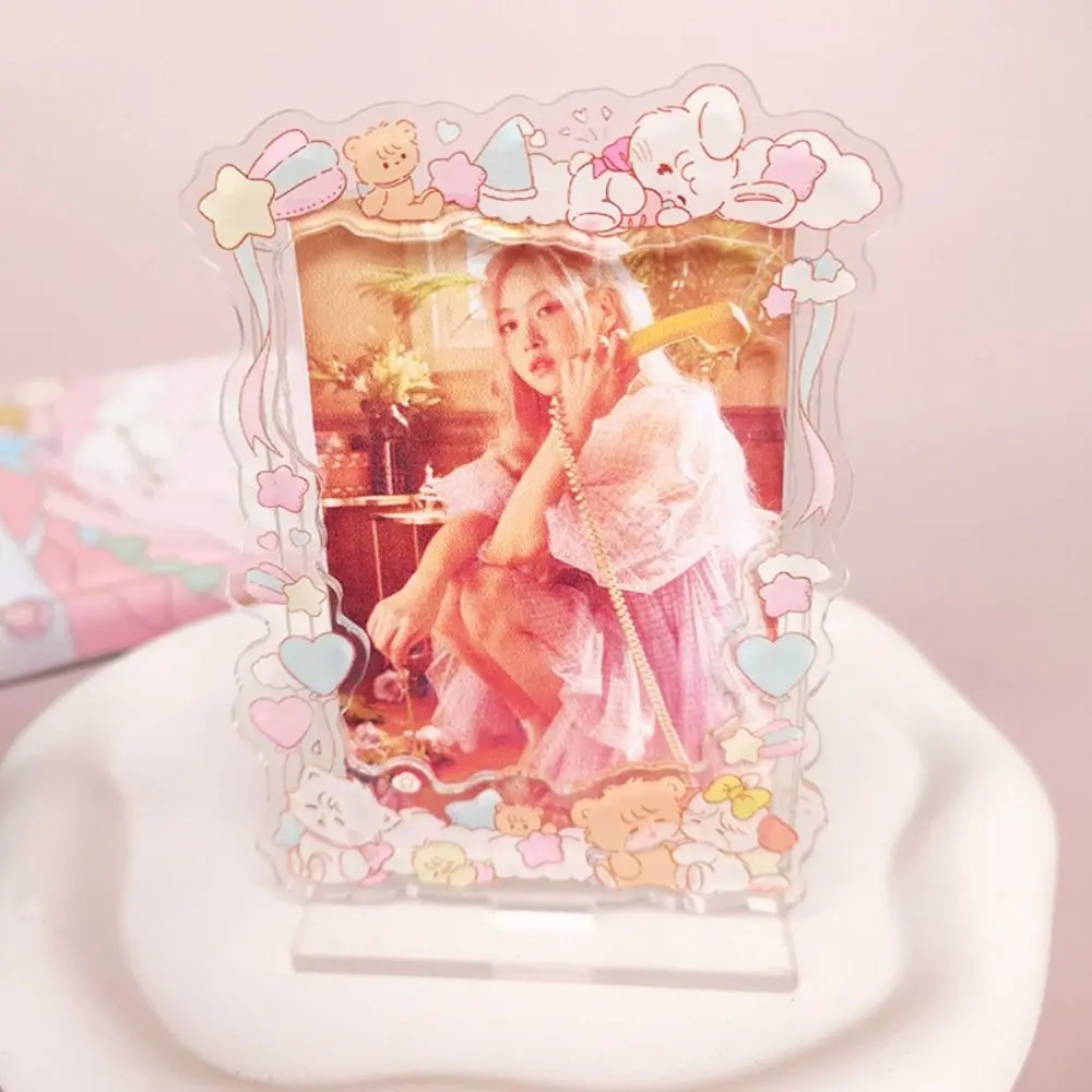 Transparent Idol Card Display Stand Waterproof Korean Photo Card Holder Dustproof Acrylic Card Protective Case Desktop Decor