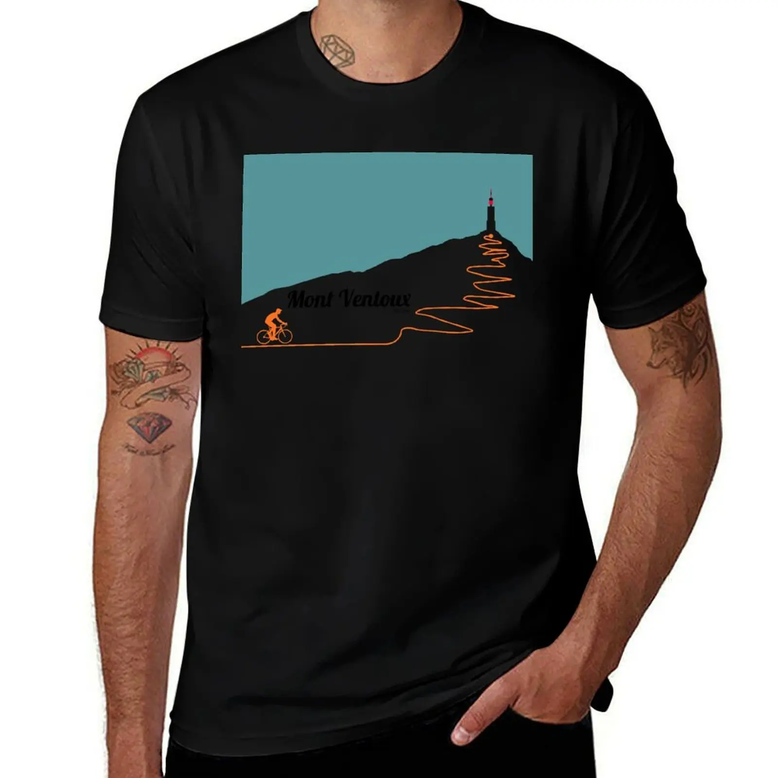 Mont Ventoux Cycling Artwork T-Shirt Simple Print Design T-Shirt