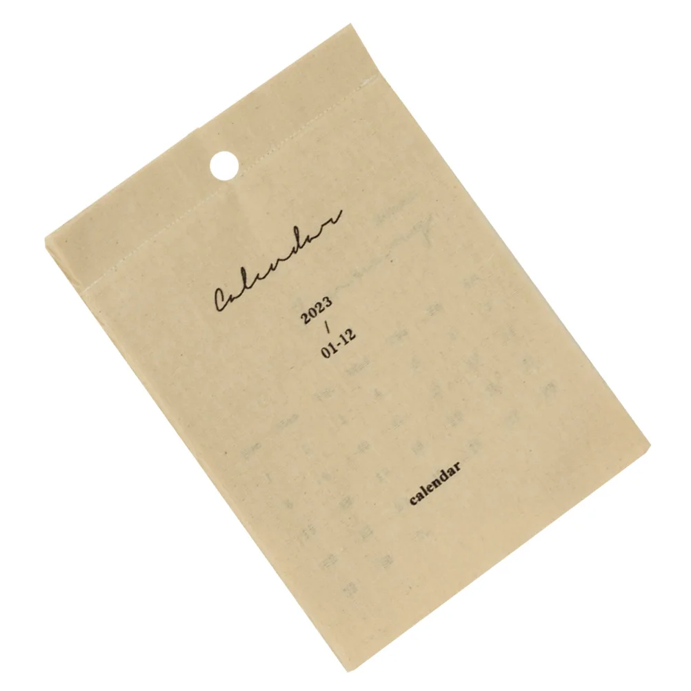 

2023 Wall Calendar Cotton Linen Simple Hanging Home Decor Retro Style Photo Background Office Use Yearly Planner