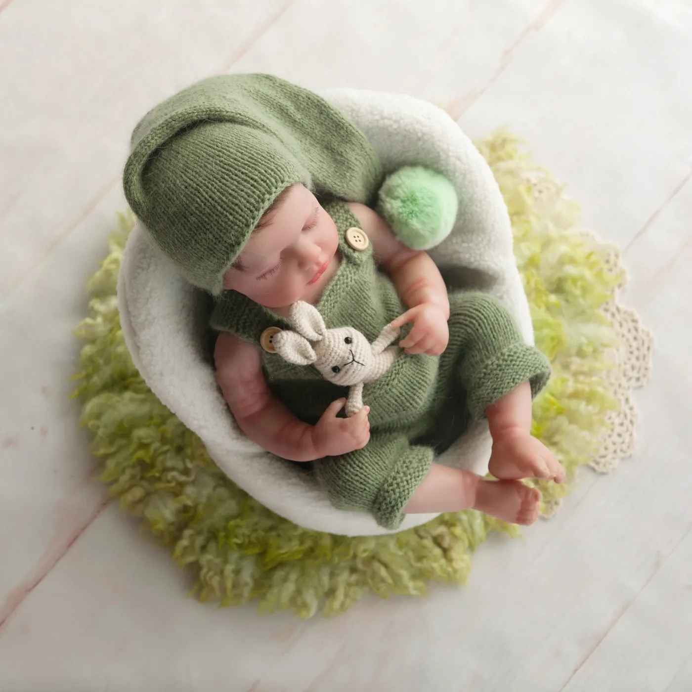 2027Soft pant for newborn photography props,handmade mink yarn overall for baby photo clothes