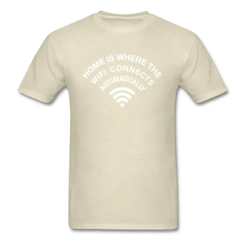 المهوس المنزل تي شيرت قصير الأكمام واي فاي التي شيرت الرجال تي شيرت كامل الصيف س الرقبة نسيج القطن مهندس تيز مضحك قائلا الملابس #5